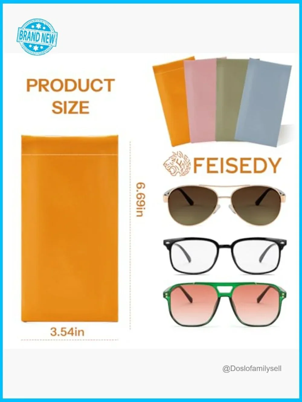 PU Leather Eyeglass Cases Set Spring Closure Portable Organizer Bag Chic